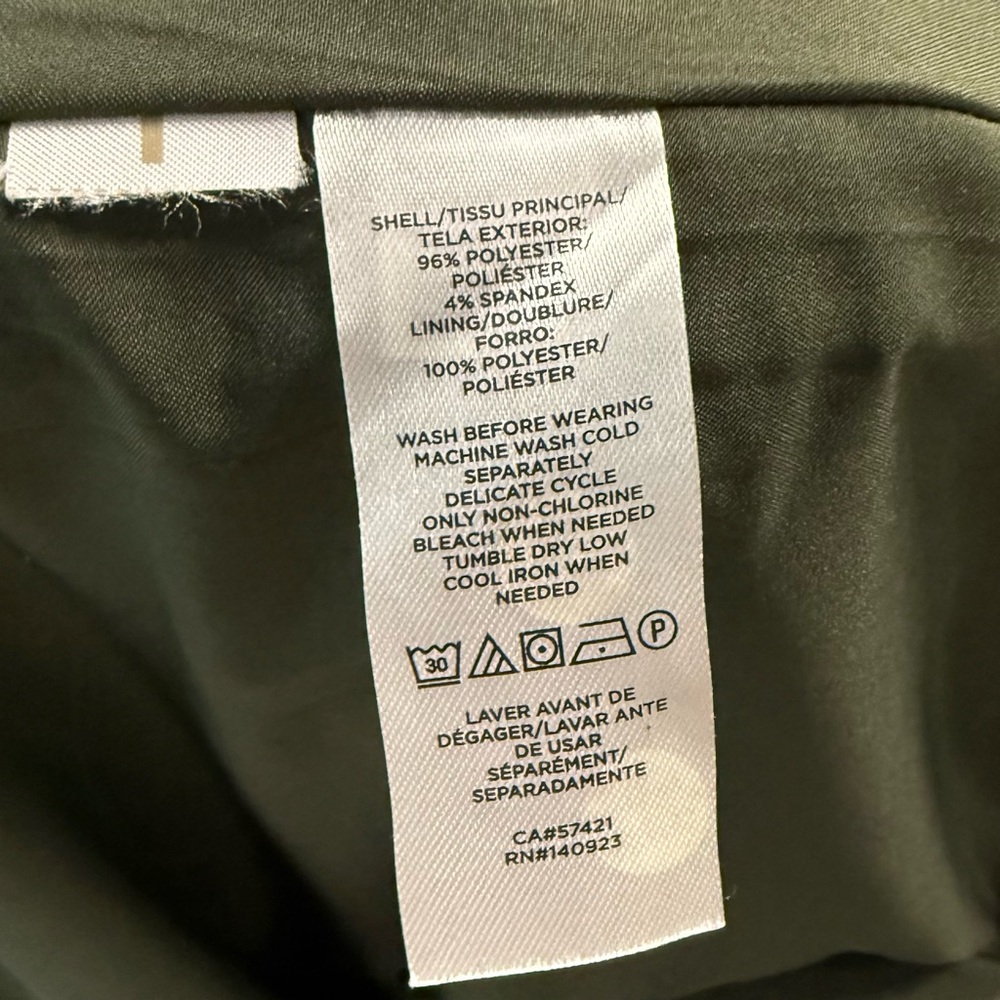 NWOT LOFT Olive Green Faux Suede Button Detail Mini Skirt, size 2, 60's 70's - Picture 8 of 9